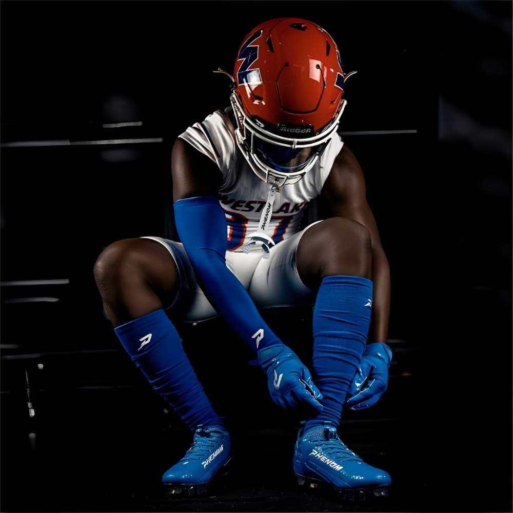 American football shoes<br> Phenom Elite <br>Quantum Speed 2.0<br> Team Colors